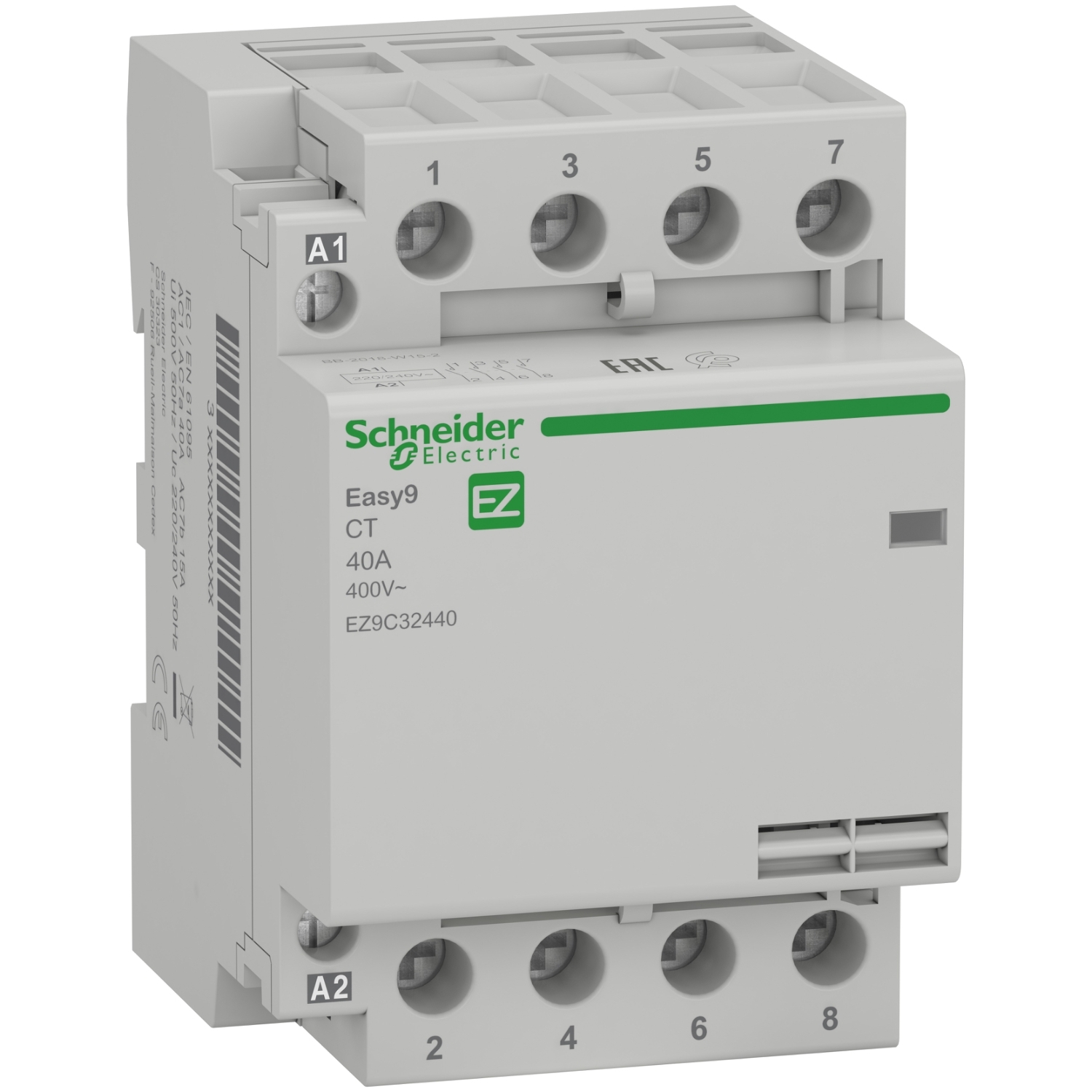 Installációs kontaktor sorolható 40A/ 230V AC 4z 220-230V AC-műk 3M Easy9 Pro Schneider