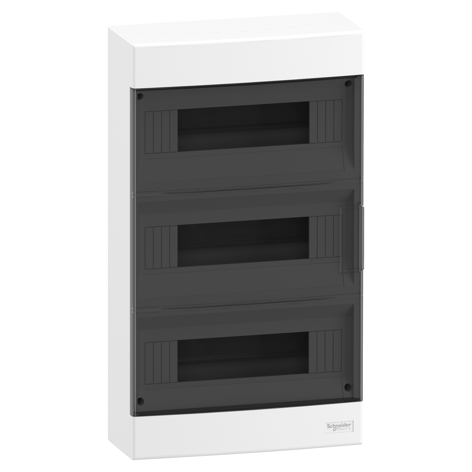 Kiselosztó PE/N-sínnel 3x 12M falonkívüli fehér IP40 átlátszó teli ajtó EASY9 EU Schneider