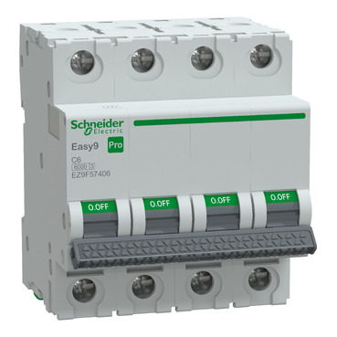 Kismegszakító 6A 4P C-jelleg 415V AC 6kA/60898 Easy9 Pro Schneider