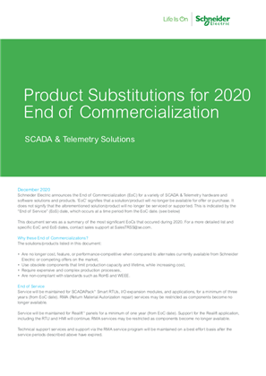 EoC SCADA & Telemetry Product Substitutions 2020 A4