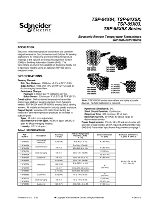 TSP-84XXX and TSP-85XXX Series Room Temperature Transmitters 