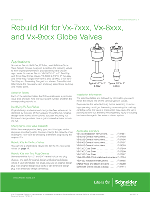 Rebuild Kit for Vx-7xxx, Vx-8xxx, and Vx-9xxx Globe Valves
