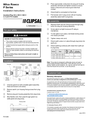 INSTRUCTION F313 P SERIES 3,4,5,PIN 32A