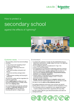How to protect a secondary school against the effects of lightning ?