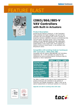 i2865/866/885-V VAV Controllers with Built-in Actuators