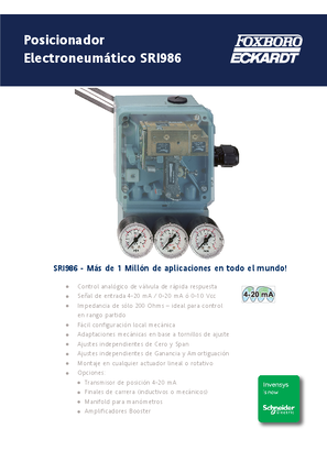 Electro-Pneumatic Positioner SRI986 flyer