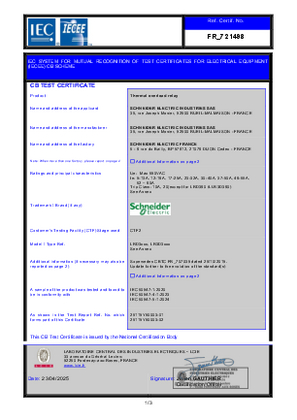 CB Certificate_TeSys LRD_LRD313-380_Dijon