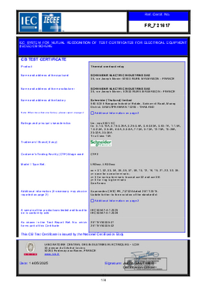 CB Certificate_TeSys LRD_LRD01-35_LR3D01-35_Bangpoo