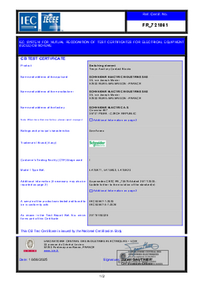CB Certificate_TeSys SK_LA1SK_Pisek
