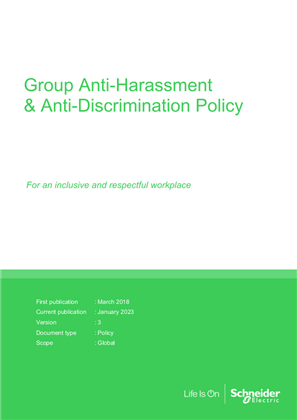 Schneider Electric Global Anti-Harassment policy