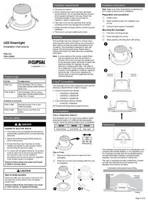 LED Downlight installation instructions