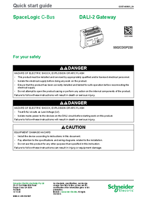 SpaceLogic C-Bus Dali Gateway Quick Start Guide