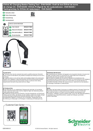 Instruction Sheet_EVlink AC Charging Station testing tool_EVA1SADS