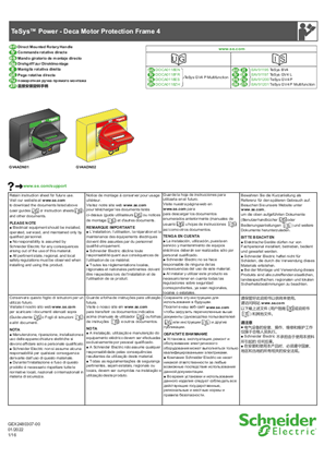 TeSys Deca Motor Protection Frame 4 - Direct Mounted Rotary Handle - Instruction Sheet