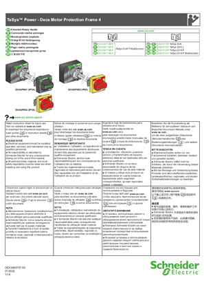 TeSys Deca Motor Protection Frame 4 - Extended Rotary Handle - Instruction Sheet