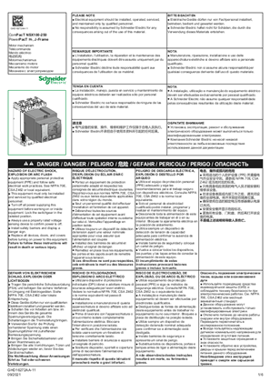 ComPacT NSX100-250, PowerPacT H-, J-Frame - Mando eléctrico - Hoja de instrucciones