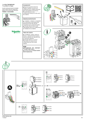 ComPacT NSX400-630, PowerPacT L-Frame - 9-Wire Moving Connector for Circuit Breaker - Instruction Sheet