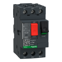  GV2ME22 GV2ME22 20-25A termo-magnetni motorni pokretač-prekidač TeSys GV motorni prekidač, 3-polni (3P), 25A/690V, za 3-fazne motorne aplikacije 11kW na 400V. Poseduje termomagnetnu zaštitu sa podešavanjem termičke zaštite u opsegu 20-25A, magnetno okidanje na 13xIn, veliku prekidnu moć Icu 15kA na 400V. Sa vijčanim priključcima. Start-stop tasteri garantuju pokretanje za 100 000 ciklusa AC-3. Sertifikovan za više standarda (IEC, UL, CSA, CCC, EAC, Marine, ATEX), zeleni Premium proizvod (RoHS/REACh).          