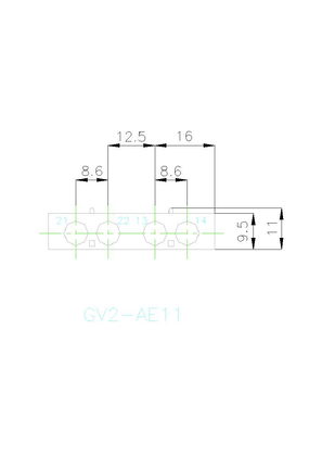 Add on Instantaneous contact front contact Dimensions