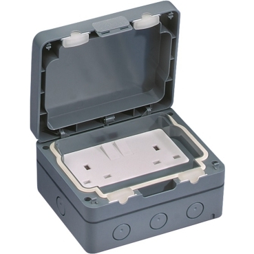 Outdoor Socket outlets which are IP66 or IP55 rated for even greater weather resistance