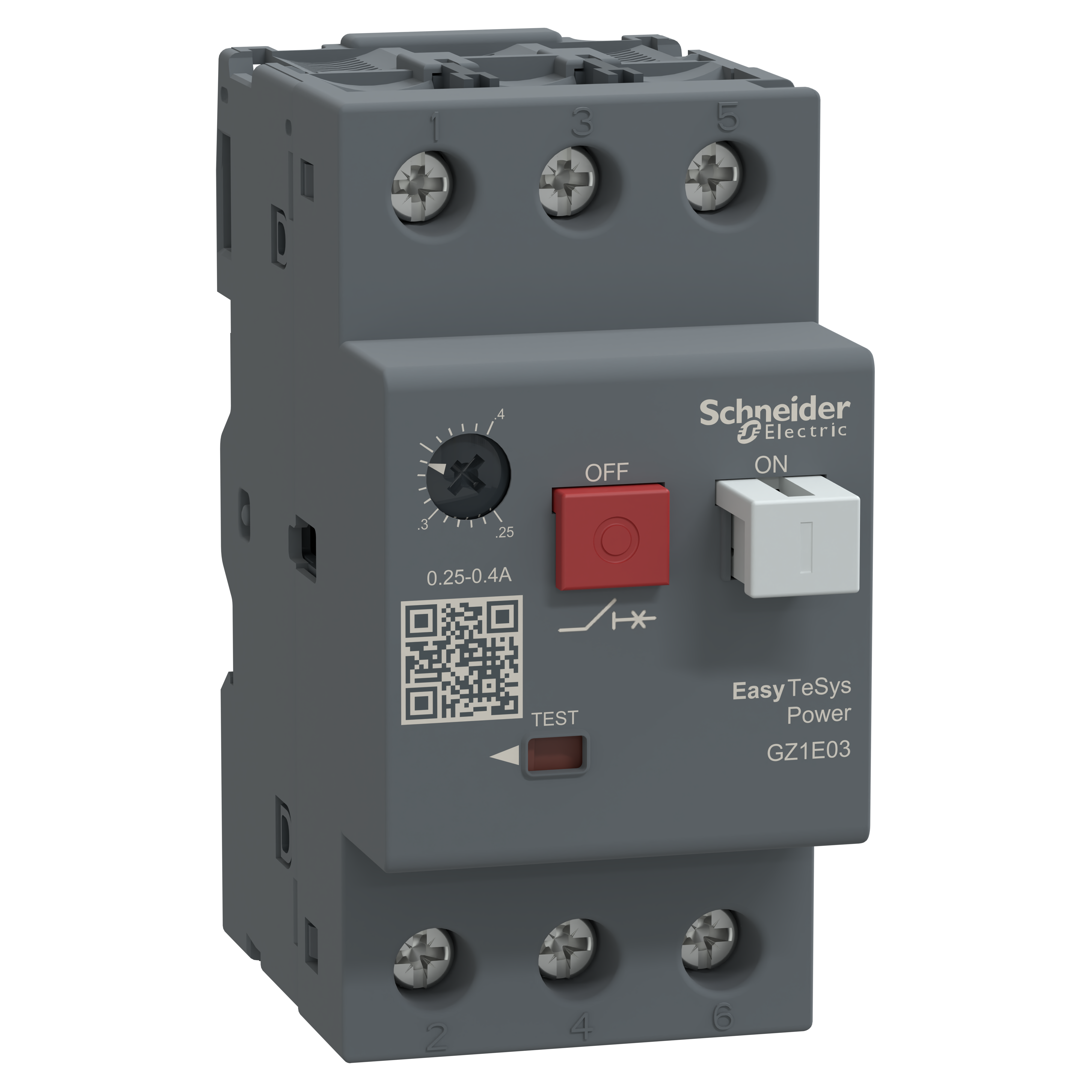Motor circuit breaker,Easy TeSys Power,GZ1E,AC-3,3P,0.25..0.40A,thermal magnetic trip