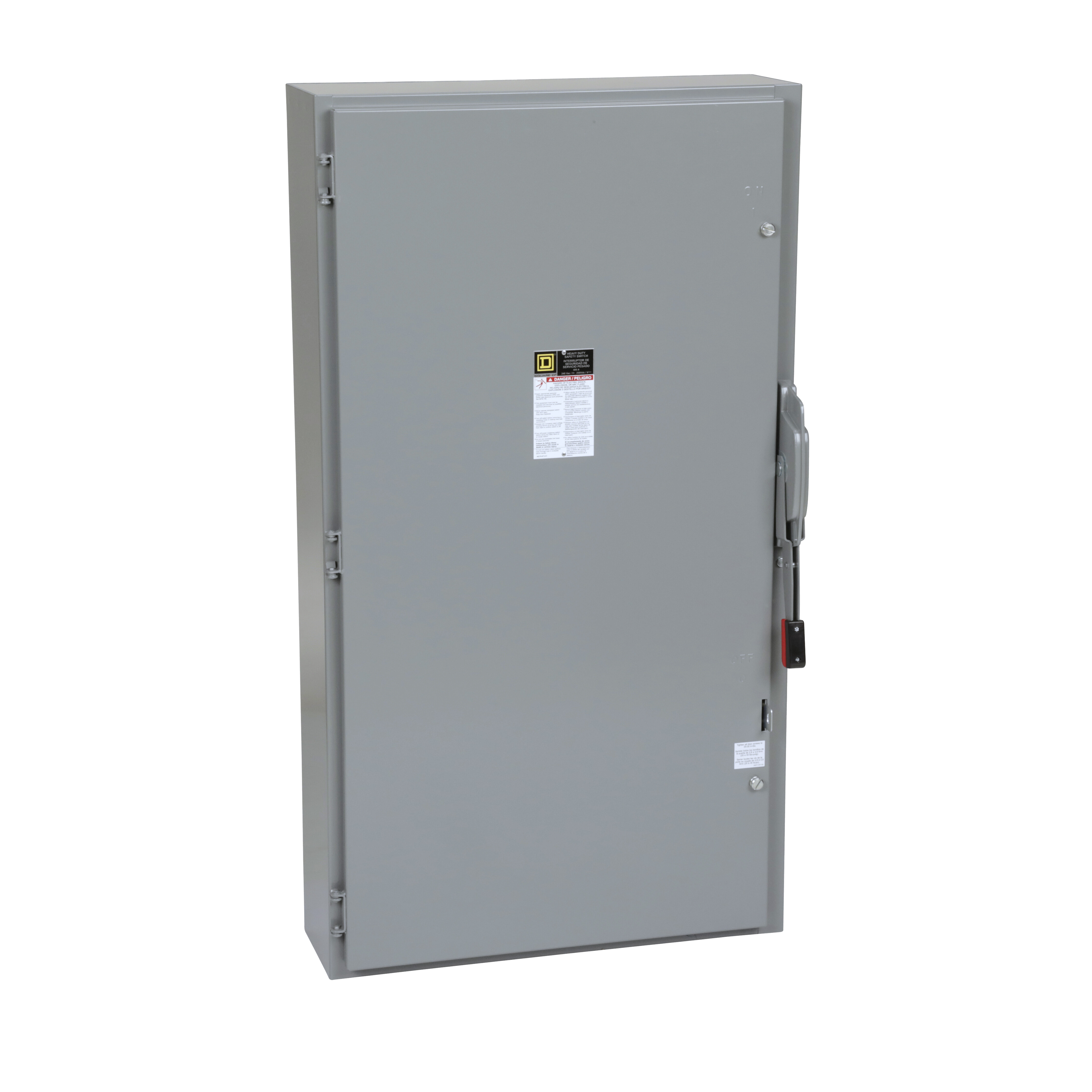 Safety switch, heavy duty, fusible, 400A, 2 pole, 125HP, 240VAC, 250VDC, neutral factory installed, NEMA1