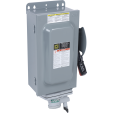 Safety switch, heavy duty, fusible, 30A, 600 VAC/VDC, 3 poles, 20 hp, NEMA 1, appleton powertite receptacle