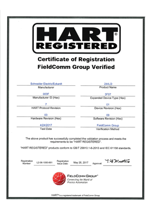 Certificate Hart Registered L2-06-1000-661  244LD