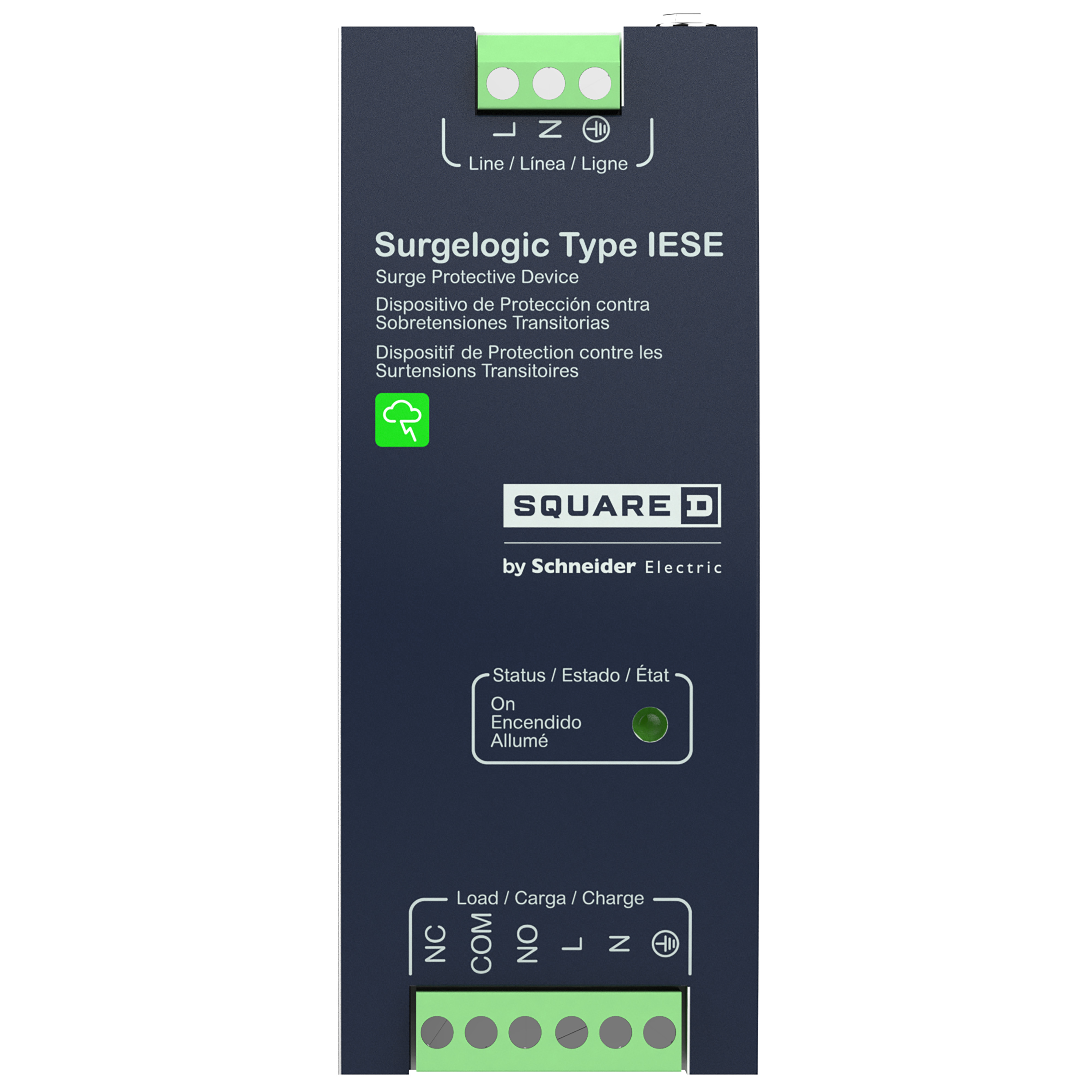Surge protection device, Surgelogic, type IESE, 20A, 120 V, DIN rail mount, active tracking filter