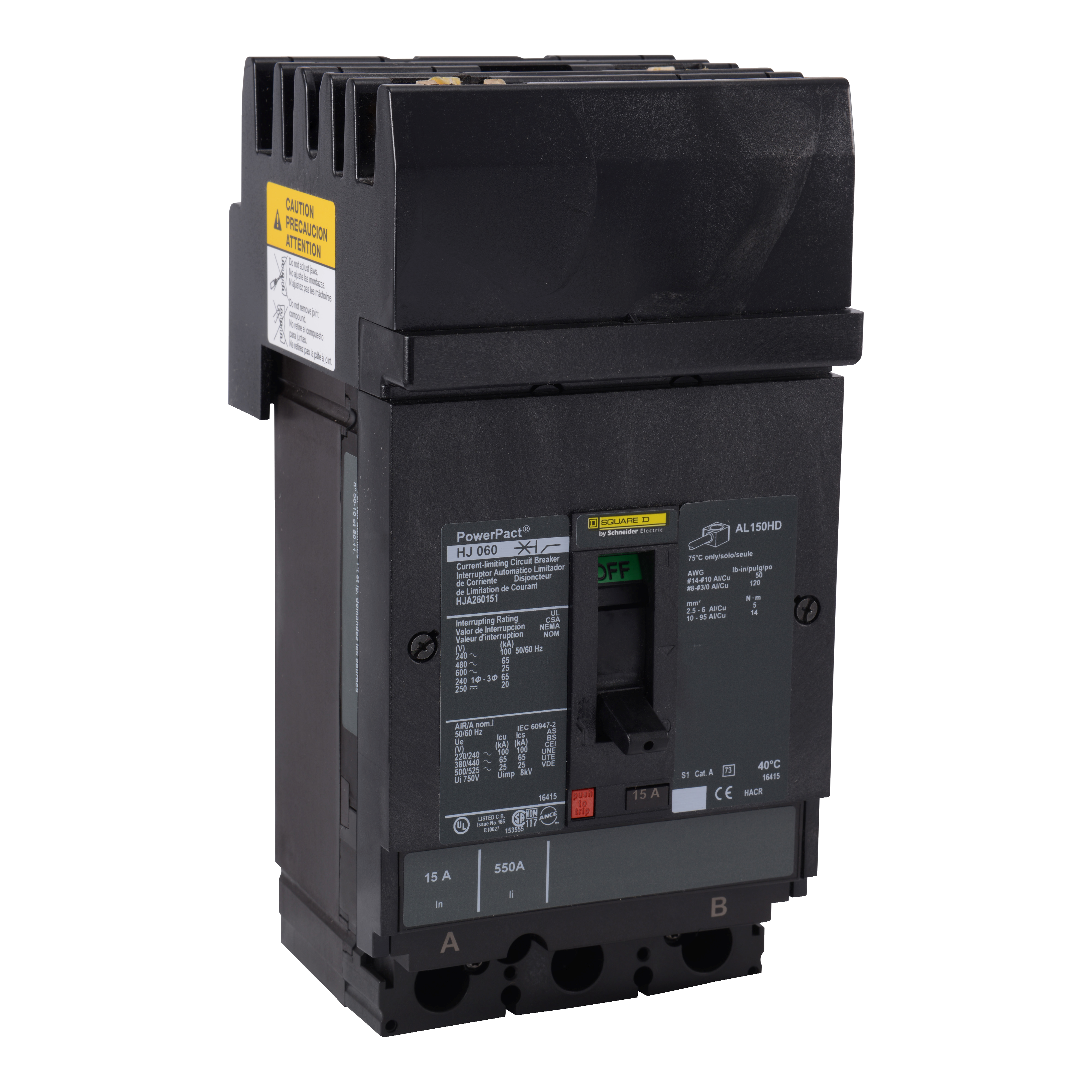 Circuit breaker, PowerPacT H, 70A, 2 pole, 600VAC, 25kA, I-Line, thermal magnetic, 80%, BC