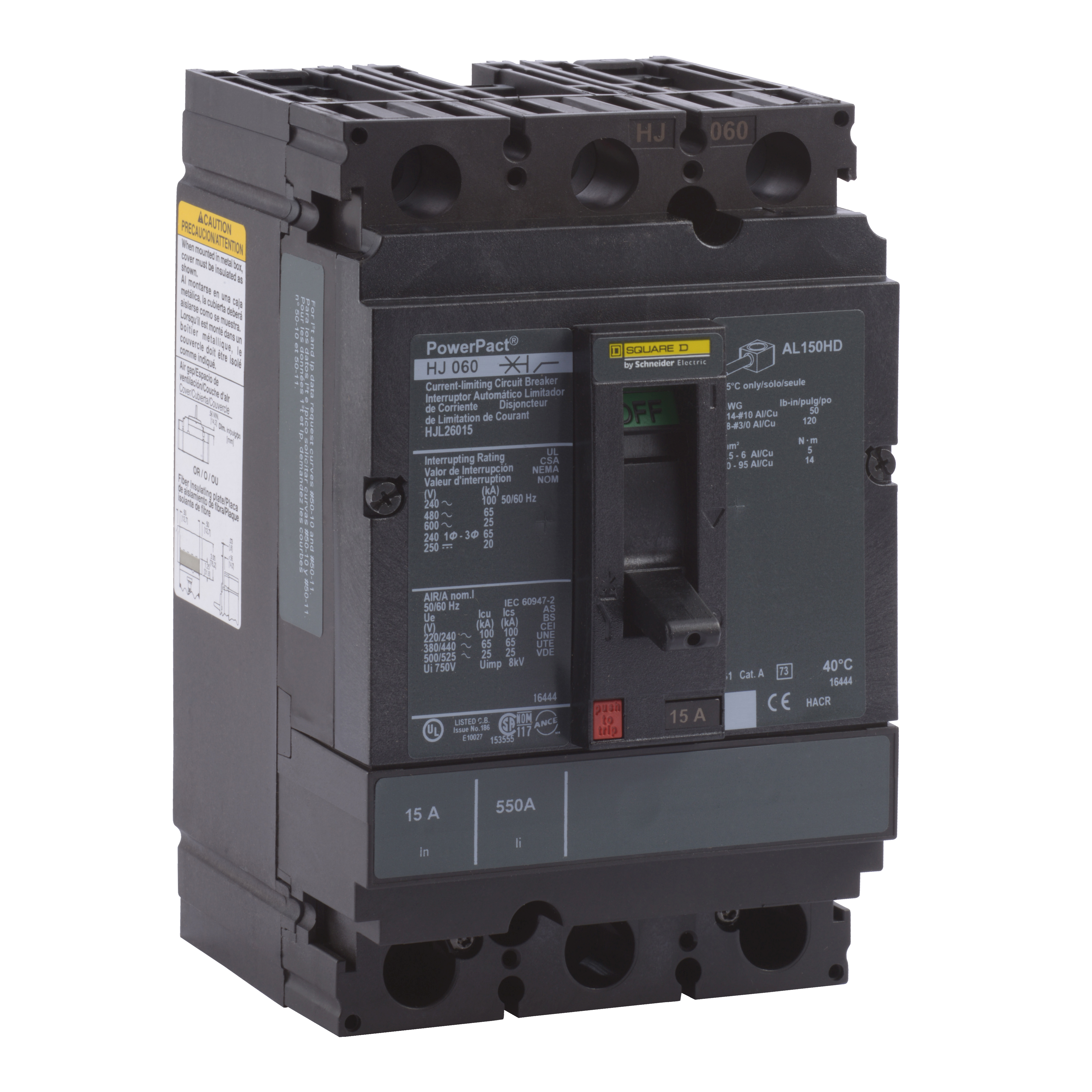 Product image for SQD HJL26015C Circuit breaker, Powe