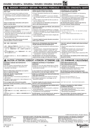 XVUZ01., XVUZ02., XVUZ05 Mounting accessories for Modular tower lights, Instruction Sheet