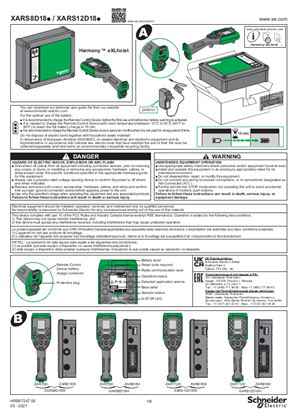 XARS8D18. / XARS12D18. / XARS8L12. Wireless Remote Control Station, Instruction Sheet (EN)