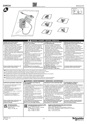 ZARC01 Charger for Wireless Remote Control Station, Instruction Sheet (EN)