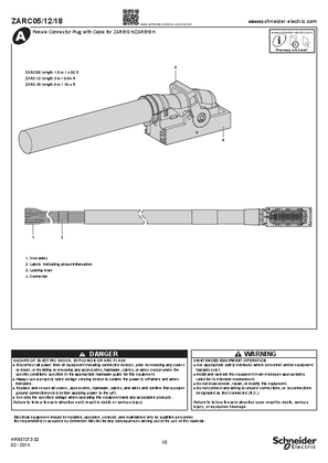 ZARC05/12/18 Female Connector Plug with Cable for ZARB12H../ZARB18H.., Instruction Sheet