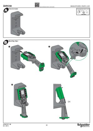 ZARC04 Remote Holder for Wireless Remote Control Station, Instruction Sheet