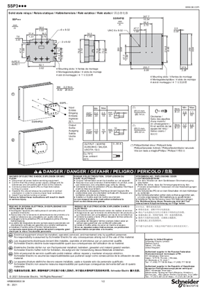 SSP3A2... Solid state power relays, Instruction Sheet