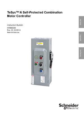 TeSys N Self-Protected Combination Motor Controller Installation Instructions