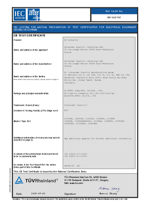 CB Certificate TeSys D - LC1D40A-80A&LC2D40A-80A&LC1DT60A-80A&LC2DT60A-80A_Batam