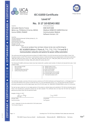 IEC 61850 certificate