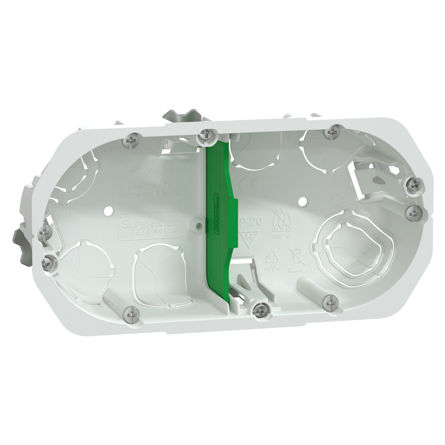 IMT35924 Schneider Electric Multifix - uppoasennuslaatikko - 2 pylvästä - Ø67mm - P40mm - keskietäisyys 71mm