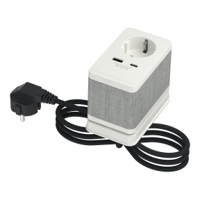 Bordsenhet S kraft & USB A-C vit grå