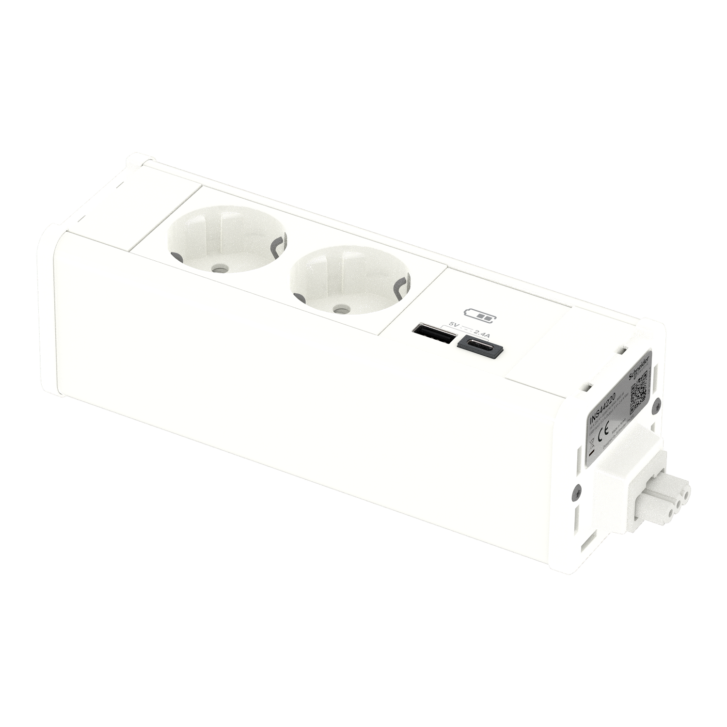 Unica system+ - Modularna jedinica - 2xDE utičnica+USBA/C - bela