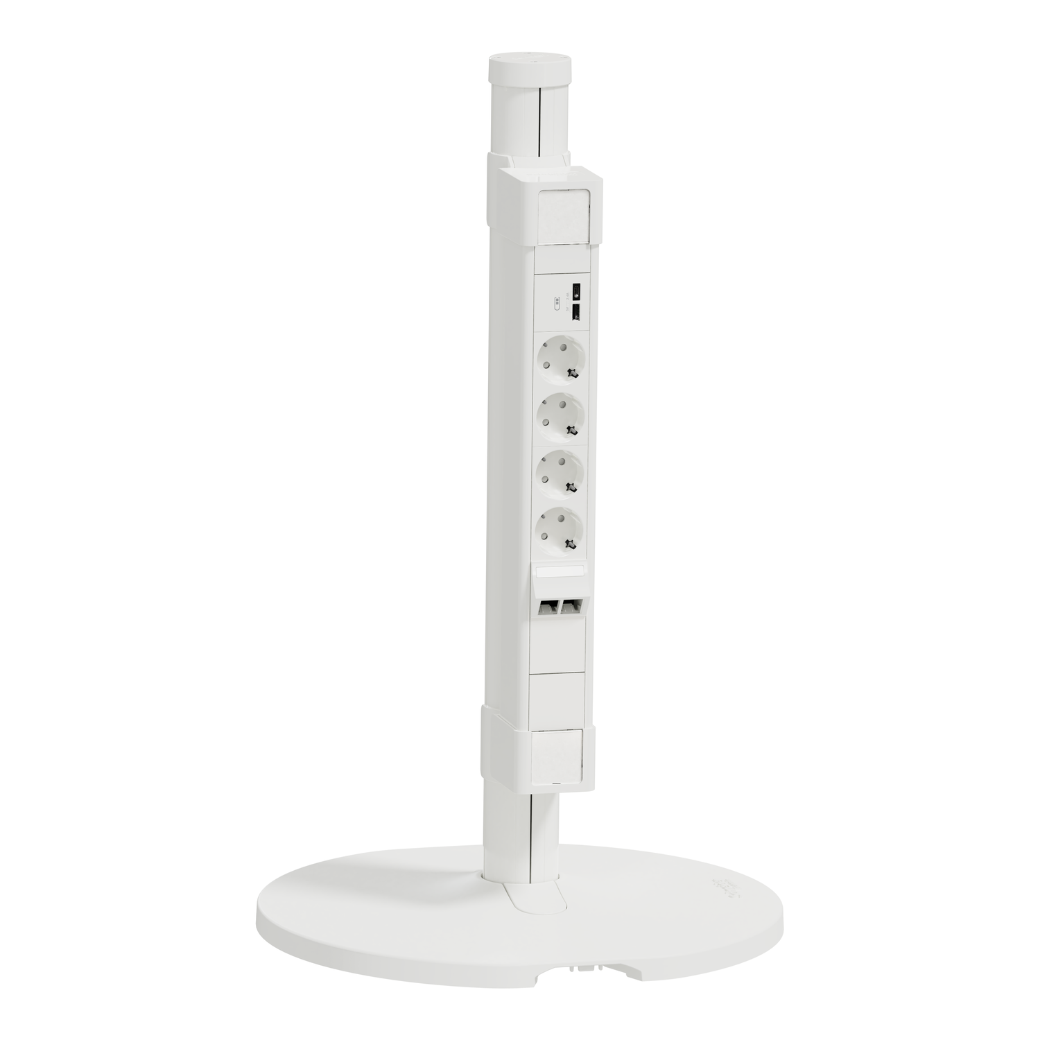 Unica system+, Post3S, 0.68m, 4xDE utičnica+USBA/C+2xC6ASTP, bela