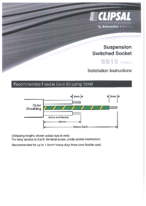 Suspension Switched socket SS15 series