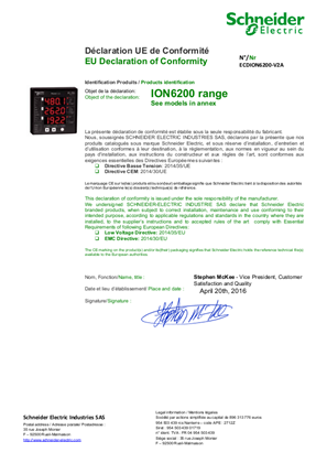 PowerLogic ION6200 EU declaration of conformity