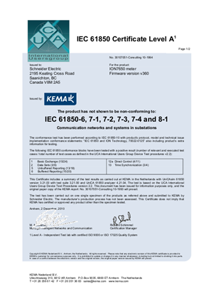 ION7550-IEC61850 Certificate