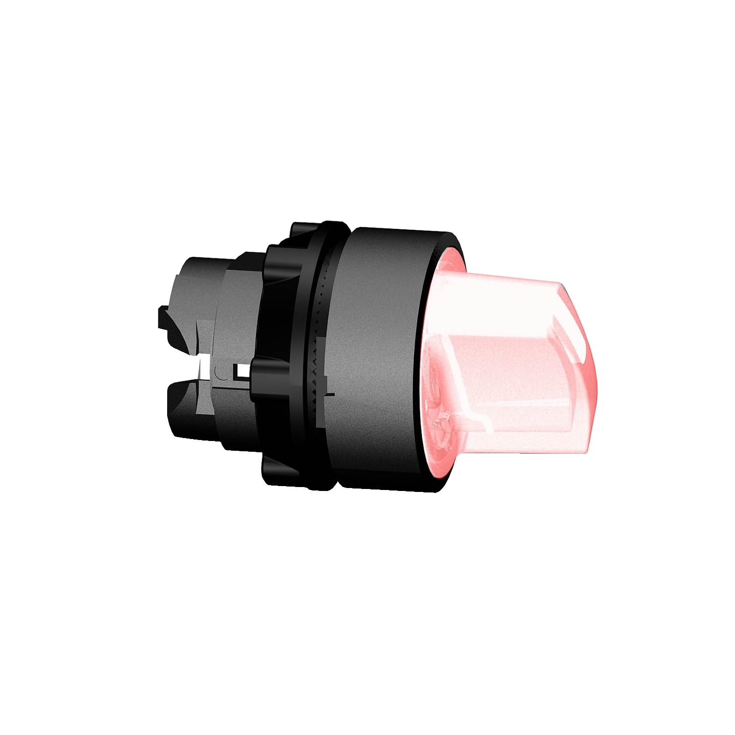 Head for illuminated selector switch, Harmony XB5, universal LED,  red handle, 22mm, 3 positions, stay put