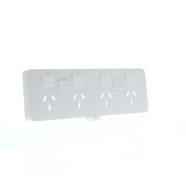 Iconic, Skin Socket Switch, Horizontal Quad, 2ExBlank 10A, 250V