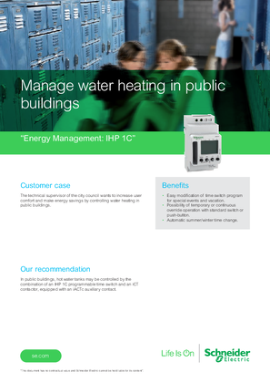Manage water heating in public buildings